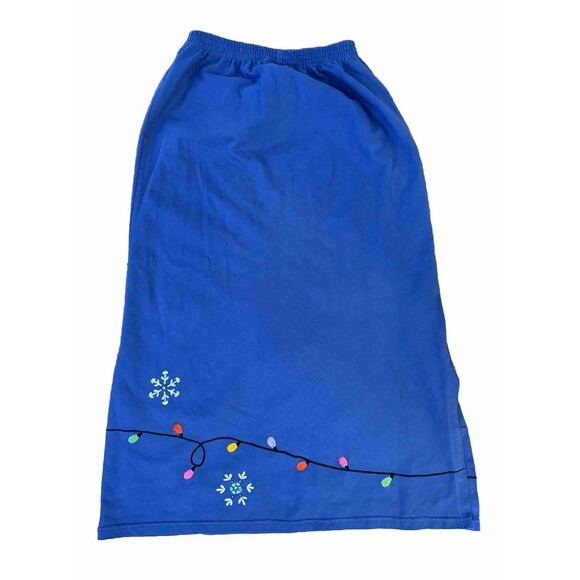 Vtg MICHAEL SIMON Lite Blue Christmas Snowflakes Lights Cardigan & Skirt MEDIUM - Picture 9 of 10